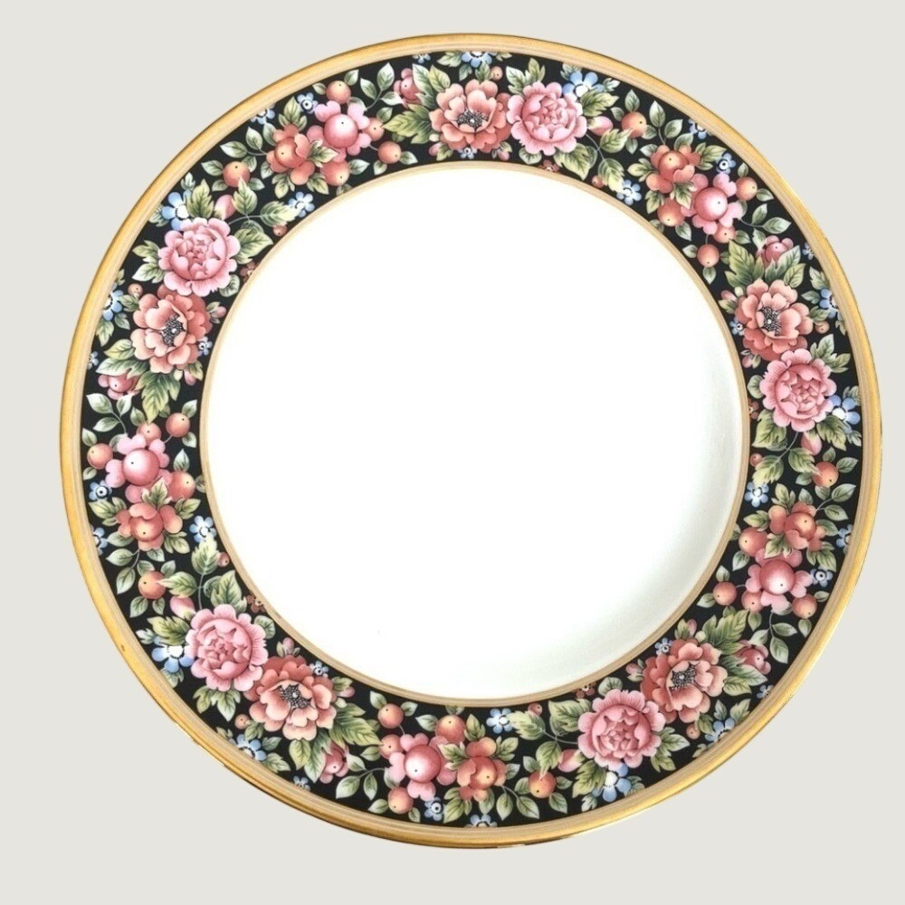 Wedgwood Clio Salad Plate All Floral Border Bone China England Vintage 8 Inch